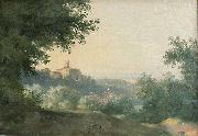 Pierre de Valenciennes Landscape from the french painter Pierre-Henri de Valenciennes. View of the Palace of Nemi France oil painting artist